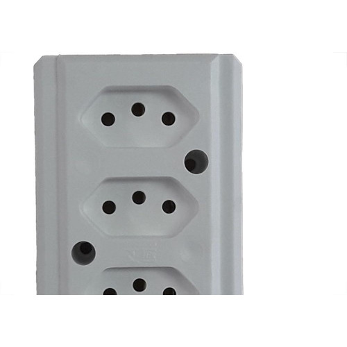 Tomada Barra Interneed   Tripla 10A 2 Polos +Terra Branca 66200