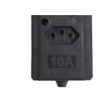 Tomada Barra Interneed   Tripla 10A 2 Polos +Terra Preta 66170