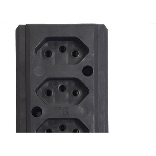 Tomada Barra Interneed   Tripla 10A 2 Polos +Terra Preta 66170