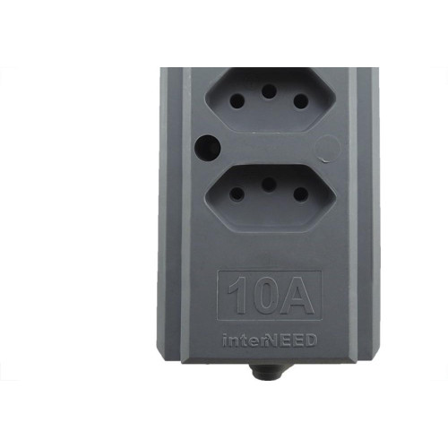 Tomada Barra Interneed Tam.G Quadrupla 10A 2 Polos +Terra Cinza 66323