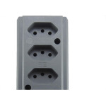 Tomada Barra Interneed Tam.G Quadrupla 10A 2 Polos +Terra Cinza 66323