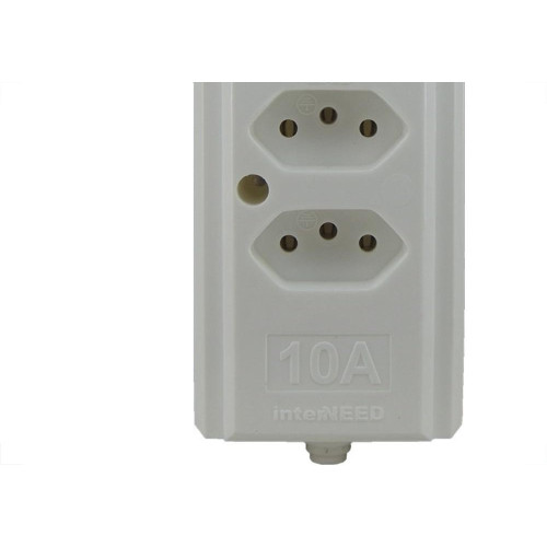 Tomada Barra Interneed Tam.G Quadrupla 10A 2 Polos +Terra Branca 66293