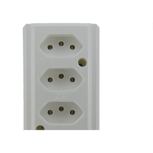 Tomada Barra Interneed Tam.G Quadrupla 10A 2 Polos +Terra Branca 66293