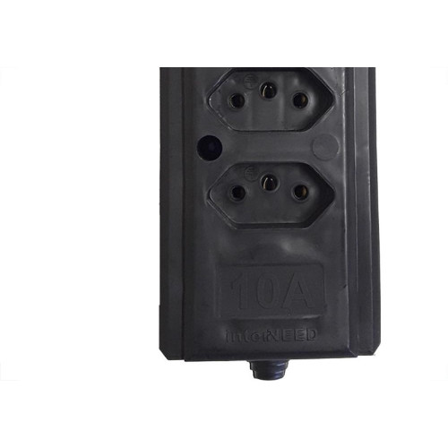 Tomada Barra Interneed Tam.G Quadrupla 10A 2 Polos +Terra Preta 66262