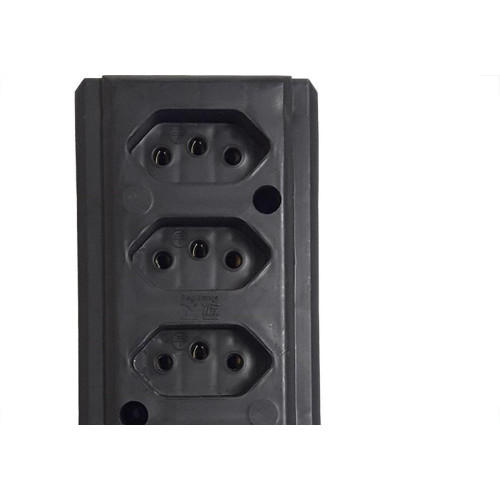 Tomada Barra Interneed Tam.G Quadrupla 10A 2 Polos +Terra Preta 66262