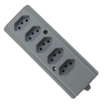 Tomada Barra Interneed   Quintupla 10A 2 Polos +Terra Cinza 66415