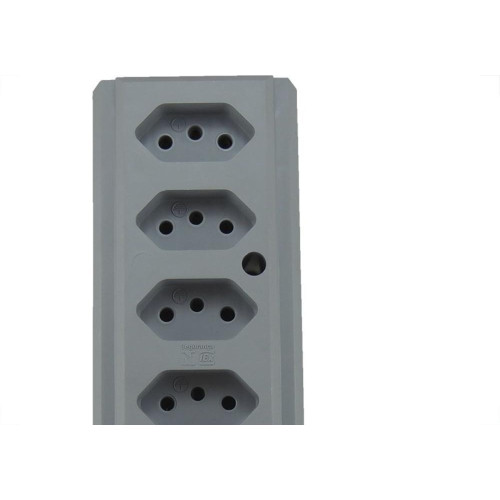 Tomada Barra Interneed   Quintupla 10A 2 Polos +Terra Cinza 66415