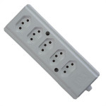 Tomada Barra Interneed   Quintupla 10A 2 Polos +Terra Branca 66385