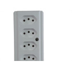 Tomada Barra Interneed   Quintupla 10A 2 Polos +Terra Branca 66385