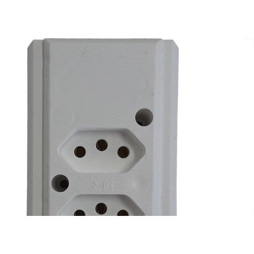 Tomada Barra Interneed   Dupla 10/20A 2 Polos +Terra Branca 68976
