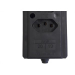 Tomada Barra Interneed   Dupla 10/20A 2 Polos +Terra Preta 68945