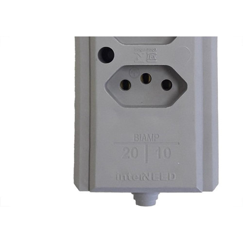 Tomada Barra Interneed   Tripla 10/20A 2 Polos +Terra Cinza 66507