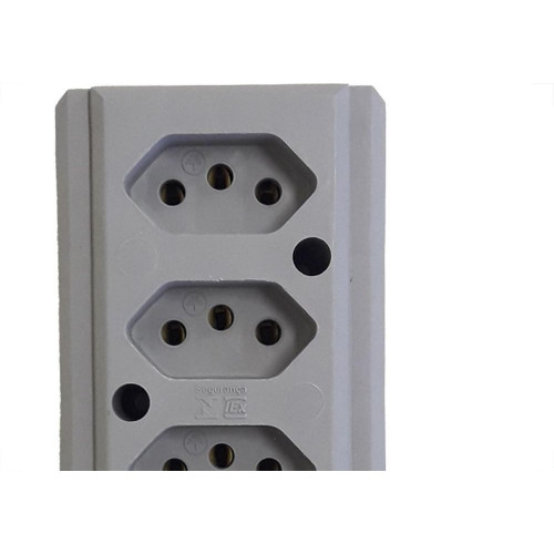 Tomada Barra Interneed   Tripla 10/20A 2 Polos +Terra Cinza 66507