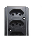 Tomada Barra Interneed   Tripla 10/20A 2 Polos +Terra Preta 66446