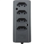 Tomada Barra Interneed   Quadrupla 10/20A 2 Polos +Terra Cinza 66590