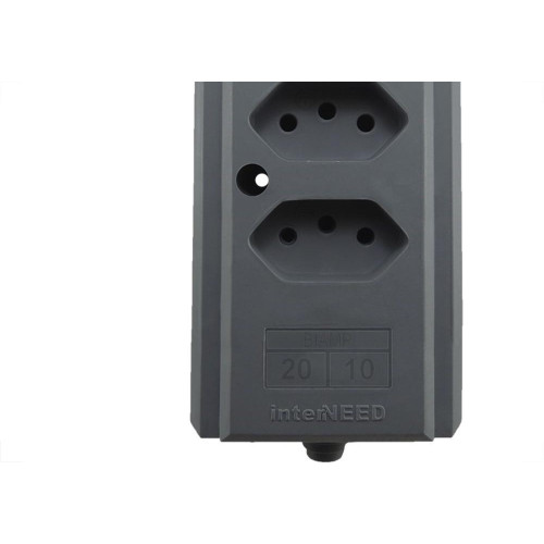 Tomada Barra Interneed   Quadrupla 10/20A 2 Polos +Terra Cinza 66590