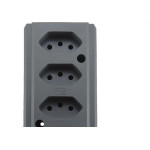 Tomada Barra Interneed   Quadrupla 10/20A 2 Polos +Terra Cinza 66590