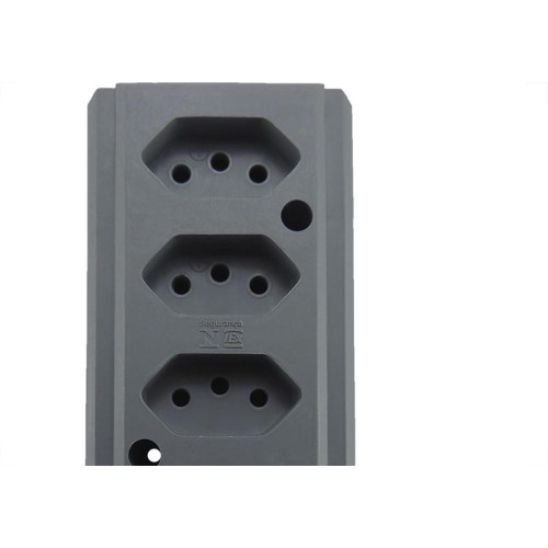 Tomada Barra Interneed   Quadrupla 10/20A 2 Polos +Terra Cinza 66590