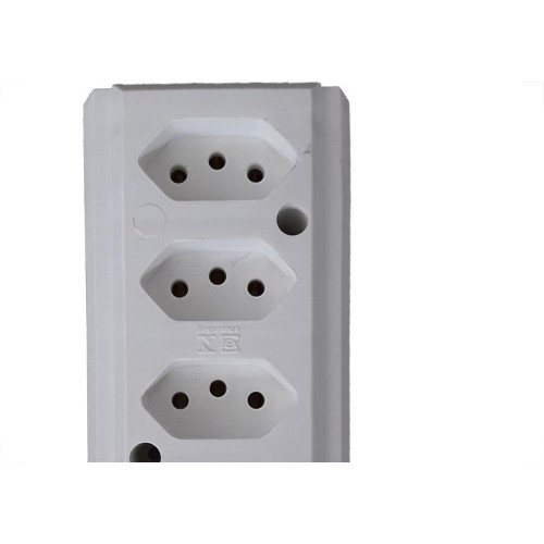 Tomada Barra Interneed   Quadrupla 10/20A 2 Polos +Terra Branca 66569