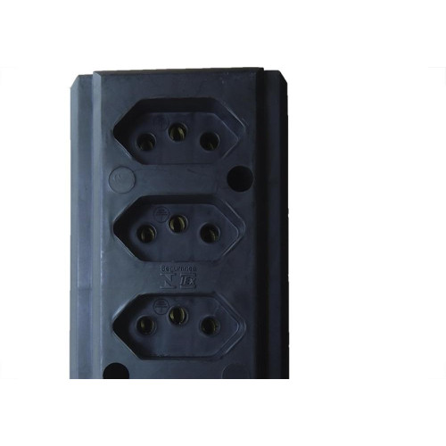 Tomada Barra Interneed   Quadrupla 10/20A 2 Polos +Terra Preta 66538
