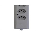 Tomada Barra Interneed   Quintupla 10/20A 2 Polos +Terra Cinza 66682