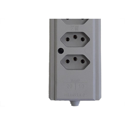 Tomada Barra Interneed   Quintupla 10/20A 2 Polos +Terra Cinza 66682