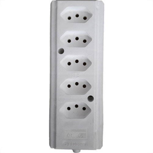 Tomada Barra Interneed   Quintupla 10/20A 2 Polos +Terra Branca 66651