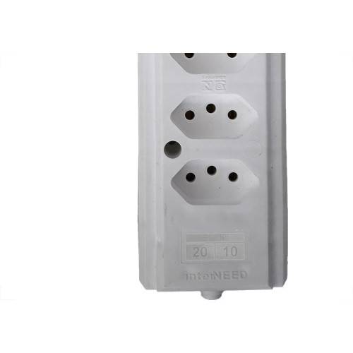 Tomada Barra Interneed   Quintupla 10/20A 2 Polos +Terra Branca 66651