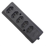 Tomada Barra Interneed   Quintupla 10/20A 2 Polos +Terra Preta 66620