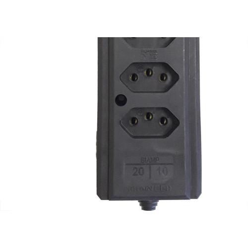 Tomada Barra Interneed   Quintupla 10/20A 2 Polos +Terra Preta 66620