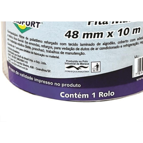 Fita Silver Tape Brasfort Multiuso 48 X 10M Cinza 7548