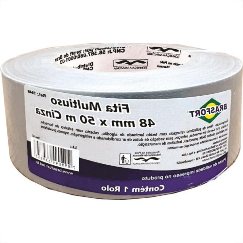 Fita Silver Tape Brasfort Multiuso 48 X 50M Cinza 7549