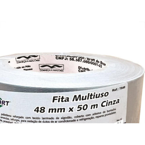 Fita Silver Tape Brasfort Multiuso 48 X 50M Cinza 7549