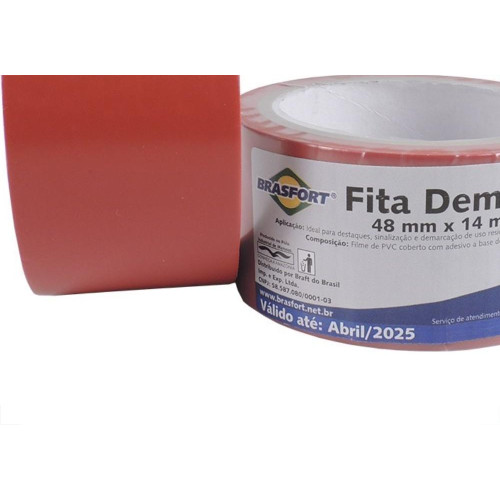 Fita Demarcacao Solo Brasfort 48X14M Vermelha 7639