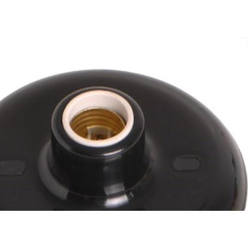 Plafonier Pvc Ilumi Preto Redondo Soquete Porcelana E27 18081