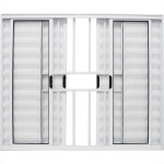 Janela Veneziana 6 Folhas Hikari Branca 1 X 2M Com Grade Vc37