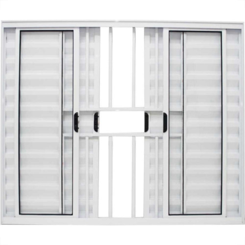 Janela Veneziana 6 Folhas Hikari Branca 1 X 2M Com Grade Vc37