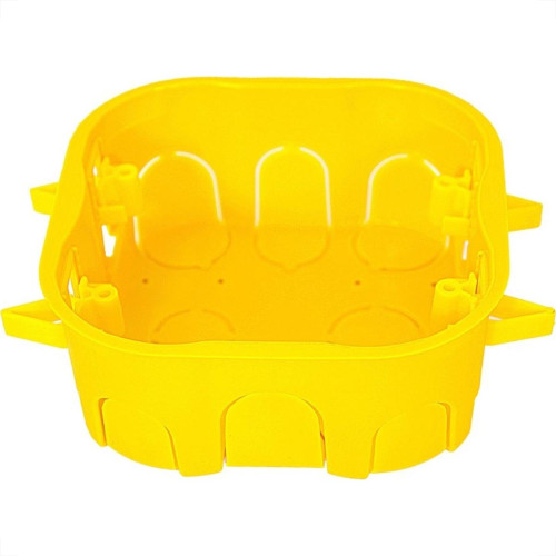 Caixinha Luz Plastica 4X4 Mondiale Amarela Drywal 6000 - Kit C/10 