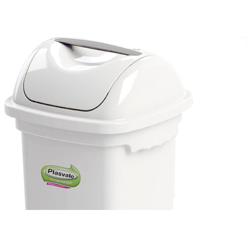 Lixeira Plasvale Basculante 14L Branca 