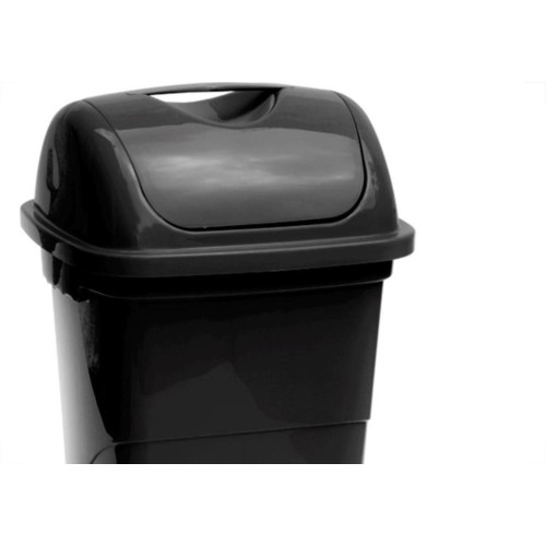Lixeira Plasvale Basculante 30L Preta 