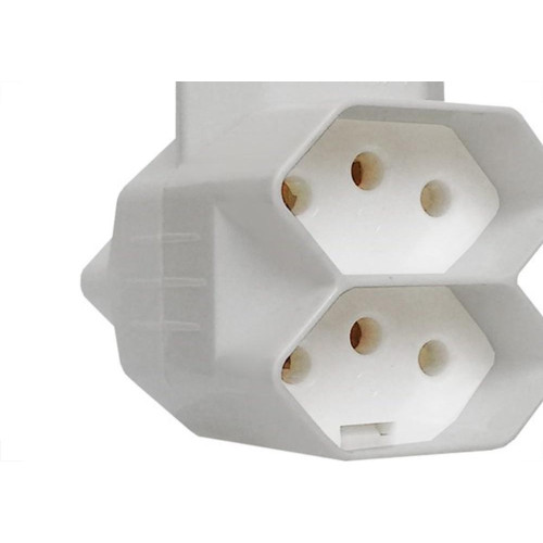 Pino 3 Saidas 2 Polos+Terra Exatronic Branco Sp2033Bc - Kit C/12 