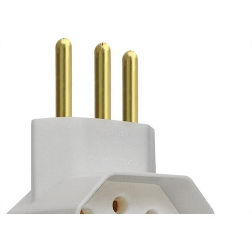 Pino 3 Saidas 2 Polos+Terra Exatronic Branco Sp2033Bc - Kit C/12 
