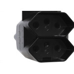 Pino 3 Saidas 2 Polos+Terra Exatronic Preto Sp2033Pt - Kit C/12 