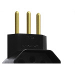 Pino 3 Saidas 2 Polos+Terra Exatronic Preto Sp2033Pt - Kit C/12 