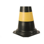 Cone Rigido Plastcor Plastico Preto/Amarelo 75Cm 