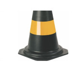 Cone Flexivel Plastcor Plastico Preto Refletivo 75Cm 