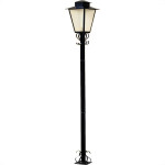 Poste Jardim Ideal Quadrado 1,76M P3 Preto Com Vidro 2247
