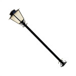 Poste Jardim Ideal Quadrado 1,76M P3 Preto Com Vidro 2247
