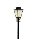Poste Jardim Ideal Quadrado 1,76M P3 Preto Com Vidro 2247