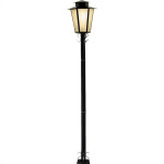 Poste Jardim Ideal Sextavado 1,76M P9 Preto Policarbonato